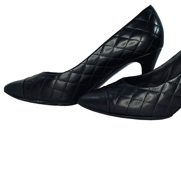CHANEL Quilted Camellia Cap Toe Pumps (EU 38) - Picture 7 of 15